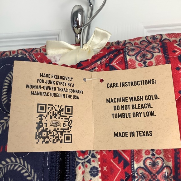 Red White and Blue Americana  tote and garment bag NWT "Junk Gypsy" Made in USA - Picture 5 of 13